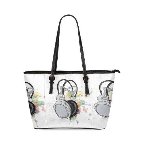 Earphone Leather Tote Bag/Small (Model 1640)