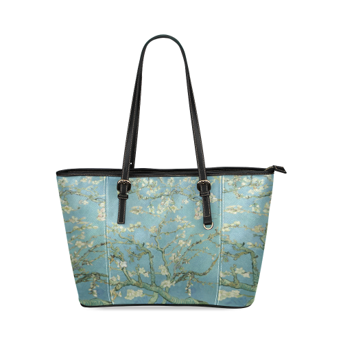Tree Art Leather Tote Bag/Small (Model 1640)