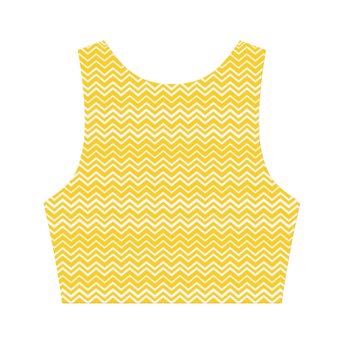 Yellow Zigzag Pattern VAS2 Women's Crop Top (Model T42)