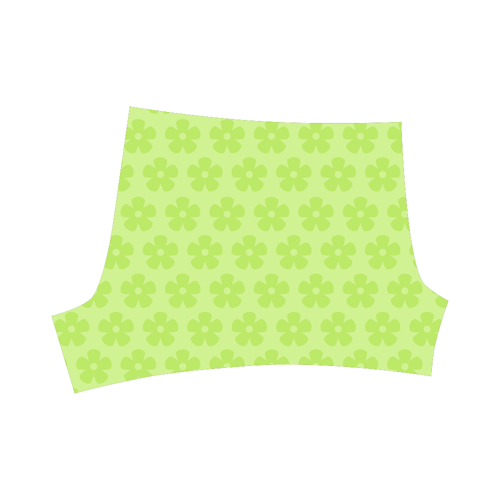 Green Flower Pattern VAS2 Briseis Skinny Shorts (Model L04)
