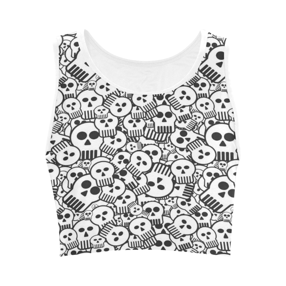 toon skulls Women's Crop Top (Model T42)