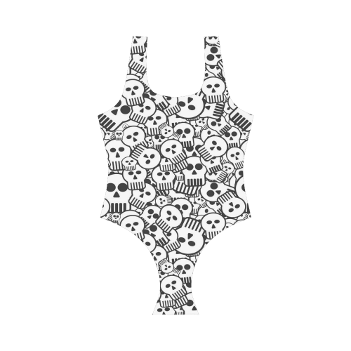 toon skulls Vest One Piece Swimsuit (Model S04)