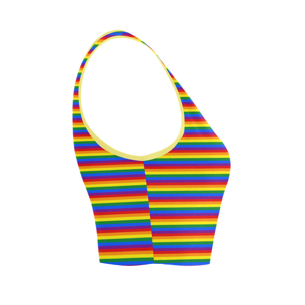 Gay Pride Rainbow Stripes Women's Crop Top (Model T42)