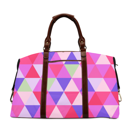 Geometric Pink Triangle Pattern Classic Travel Bag (Model 1643)