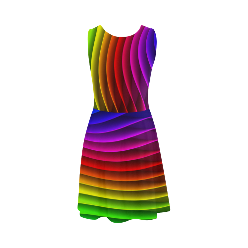 Rainbow Wavy Lines Atalanta Sundress (Model D04)