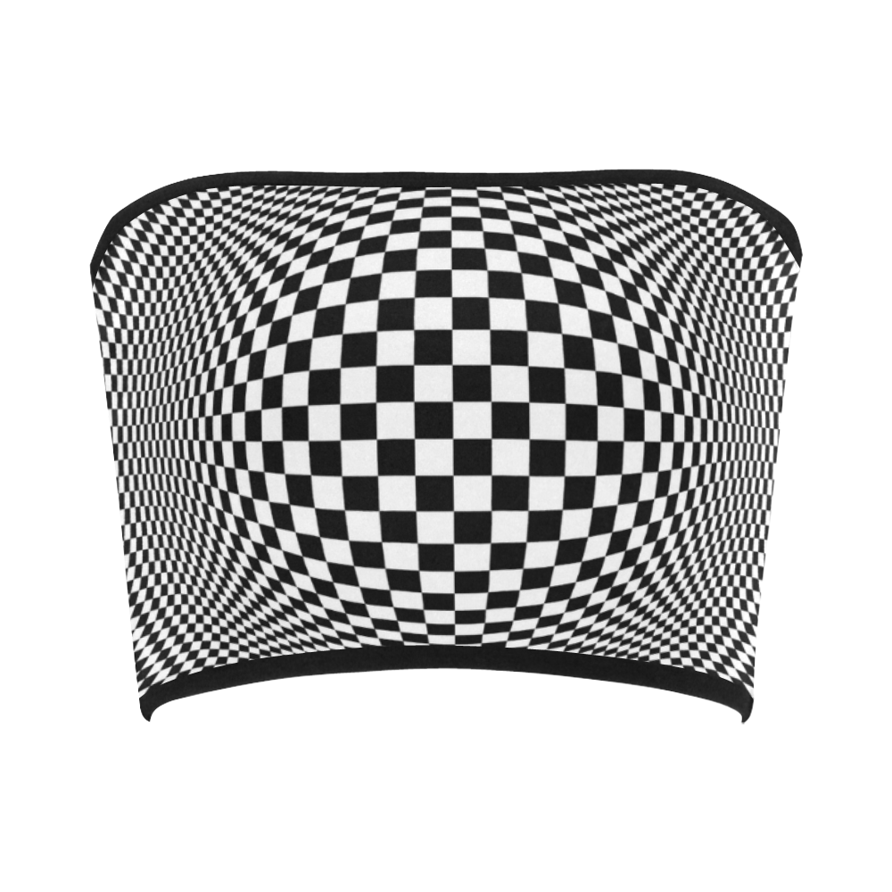 Optical Illusion Checkers Bandeau Top