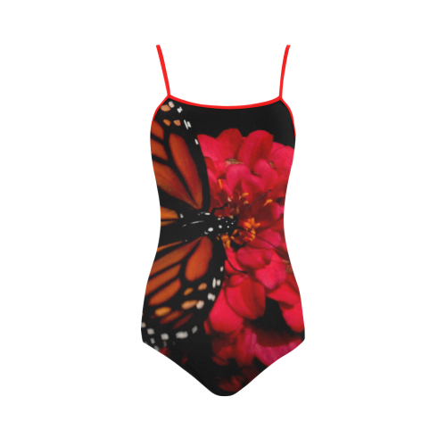 BUTTERFLY W/RED STRAPS Strap Swimsuit ( Model S05)