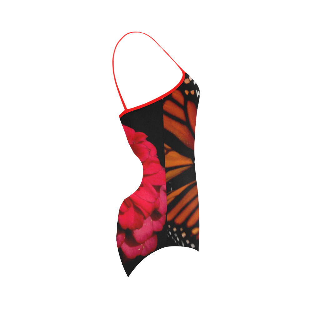 BUTTERFLY W/RED STRAPS Strap Swimsuit ( Model S05)