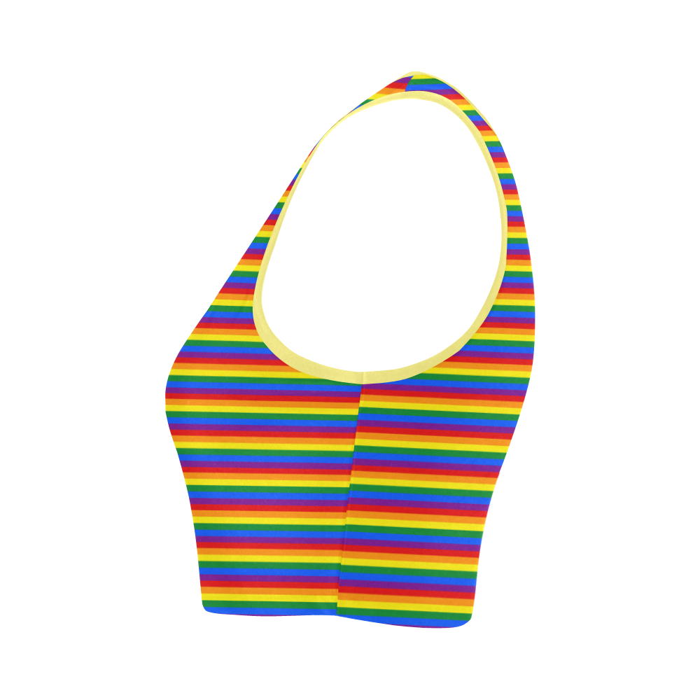 Gay Pride Rainbow Stripes Women's Crop Top (Model T42)