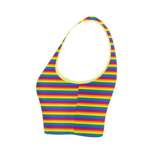 Gay Pride Rainbow Stripes Women's Crop Top (Model T42)