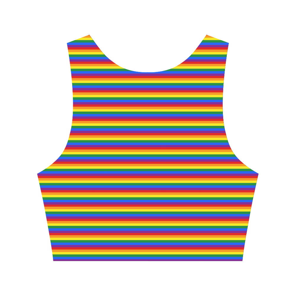 Gay Pride Rainbow Stripes Women's Crop Top (Model T42)