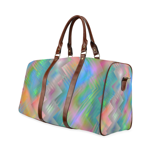 rainbow geometry abstract Waterproof Travel Bag/Large (Model 1639)
