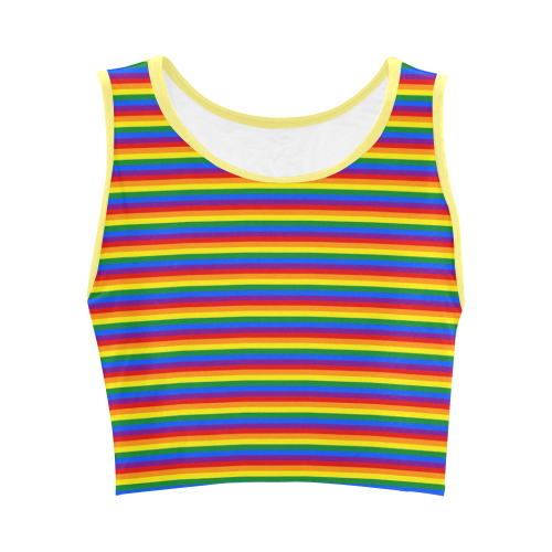 Gay Pride Rainbow Stripes Women's Crop Top (Model T42)