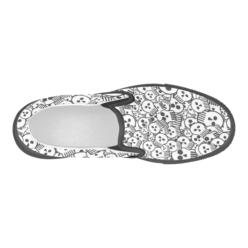toon skulls Men's Slip-on Canvas Shoes (Model 019)