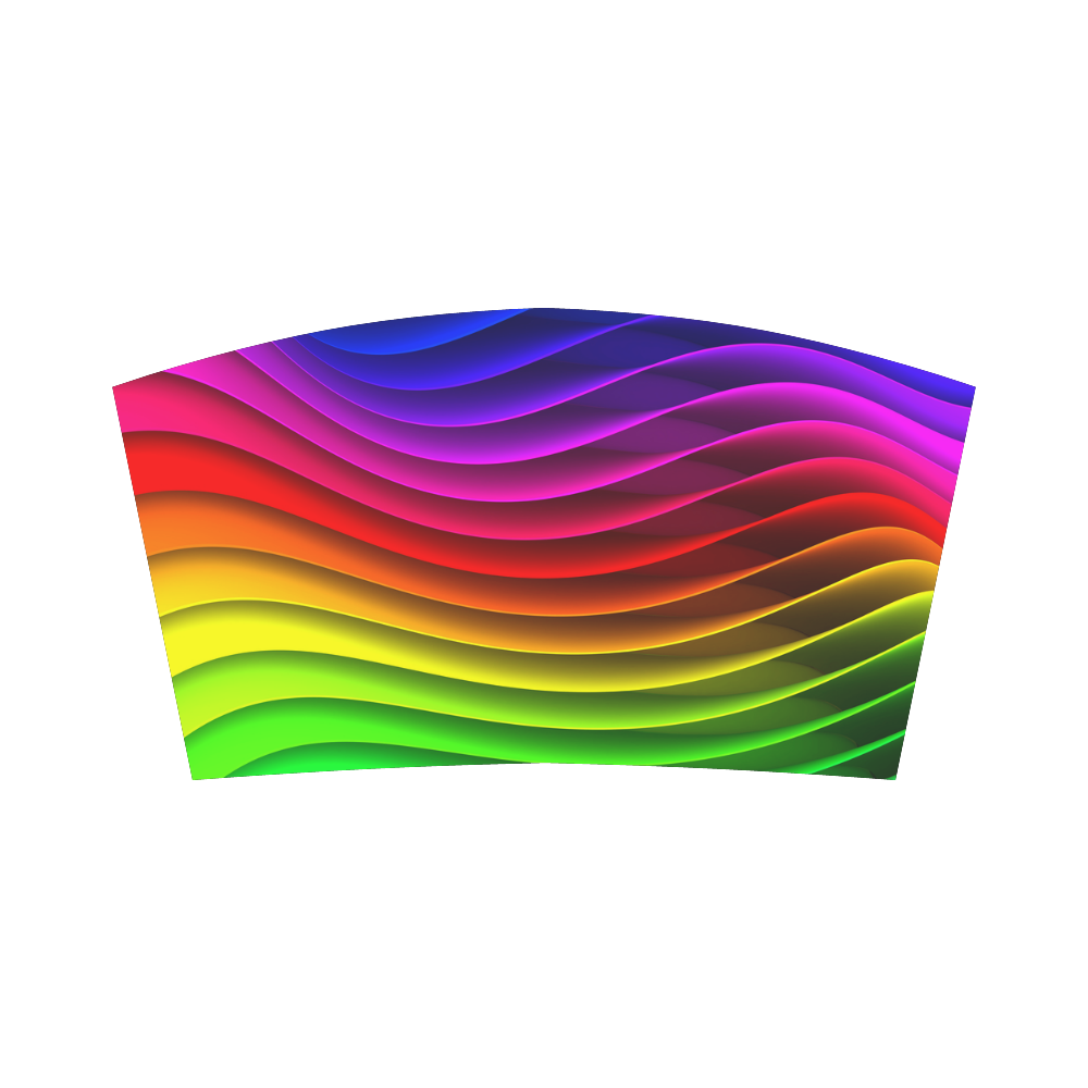 Rainbow Wavy Lines Bandeau Top