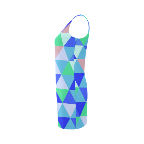 Geometric Blue Triangle Pattern Medea Vest Dress (Model D06)