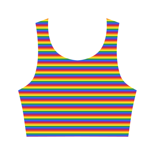 Gay Pride Rainbow Stripes Women's Crop Top (Model T42)