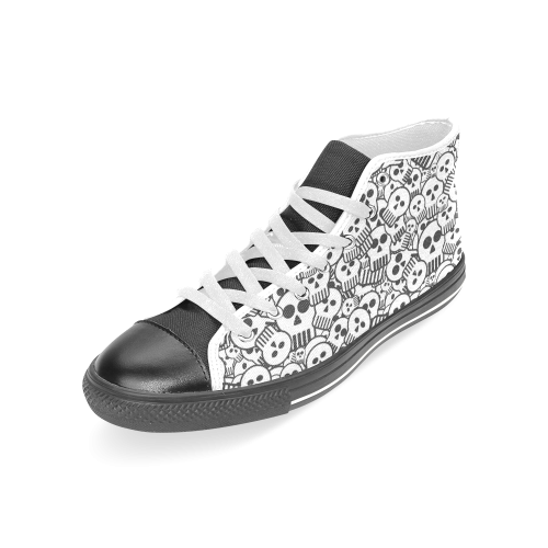 toon skulls Women's Classic High Top Canvas Shoes (Model 017)