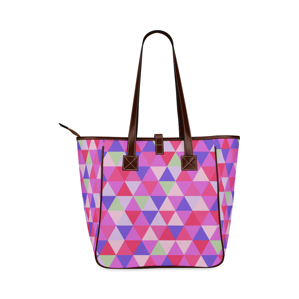 Geometric Pink Triangle Pattern Classic Tote Bag (Model 1644)