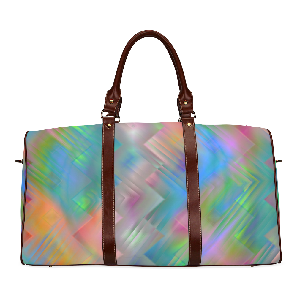 rainbow geometry abstract Waterproof Travel Bag/Large (Model 1639)