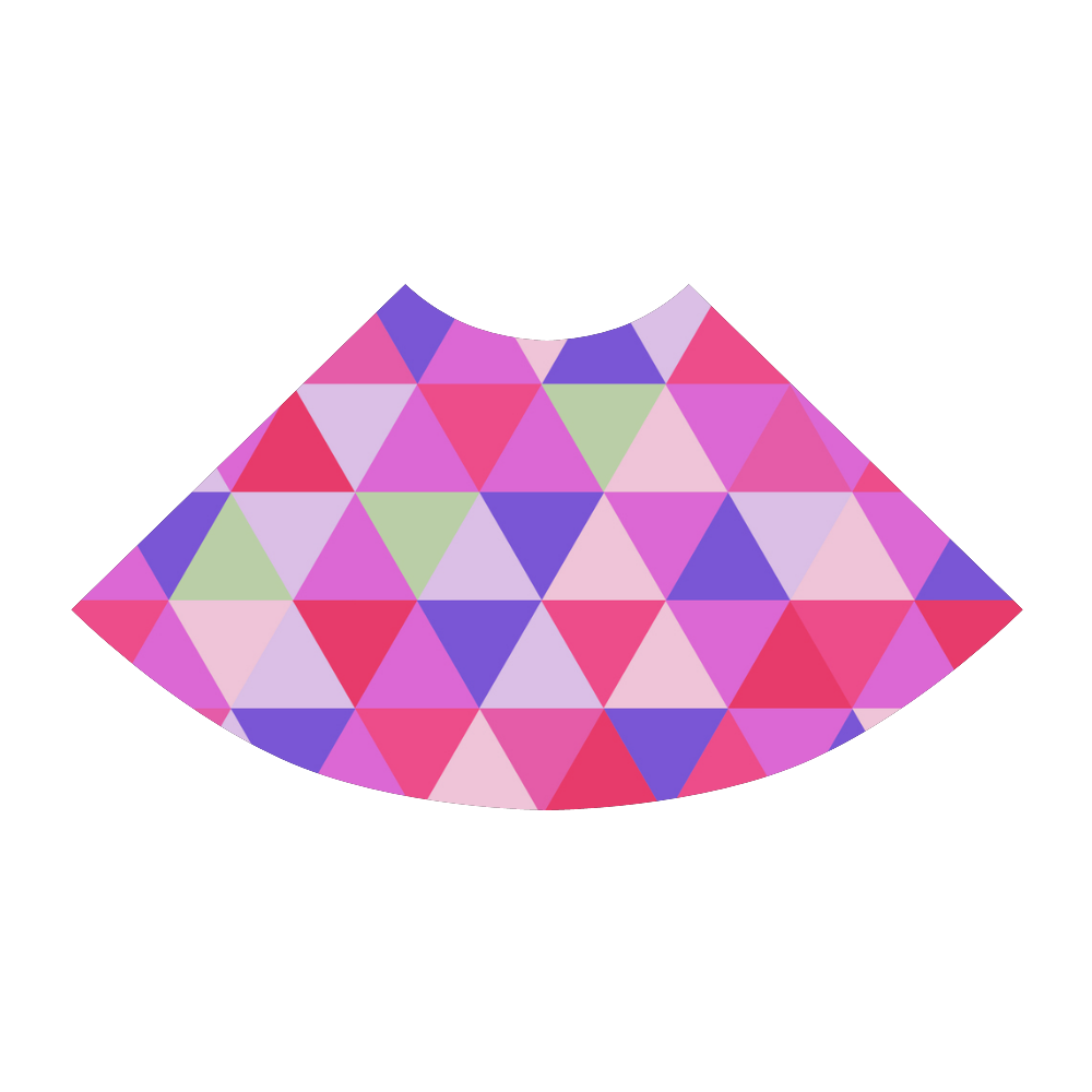 Geometric Pink Triangle Pattern Atalanta Sundress (Model D04)