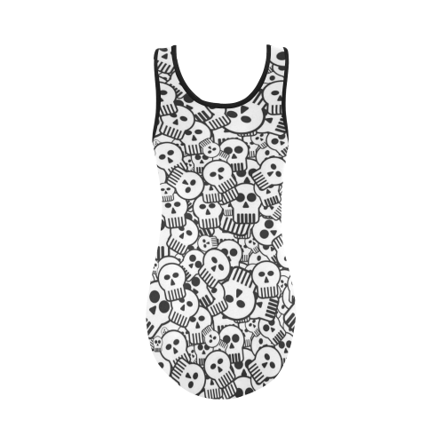 toon skulls Vest One Piece Swimsuit (Model S04)