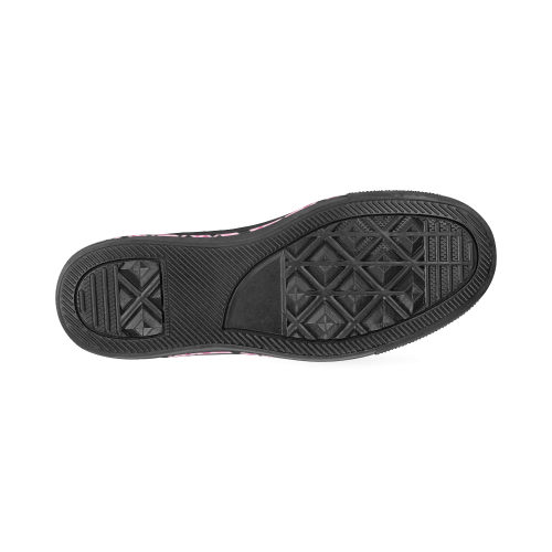 Pink and black Diamonds Women's Classic Canvas Shoes (Model 018)