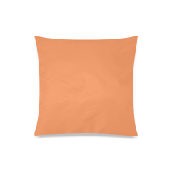Tangerine Color Accent Custom Zippered Pillow Case 20"x20"(Twin Sides)