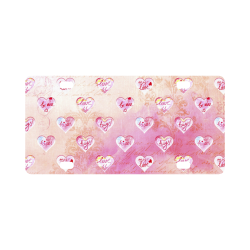 Vintage Pink Hearts with Love Words Classic License Plate