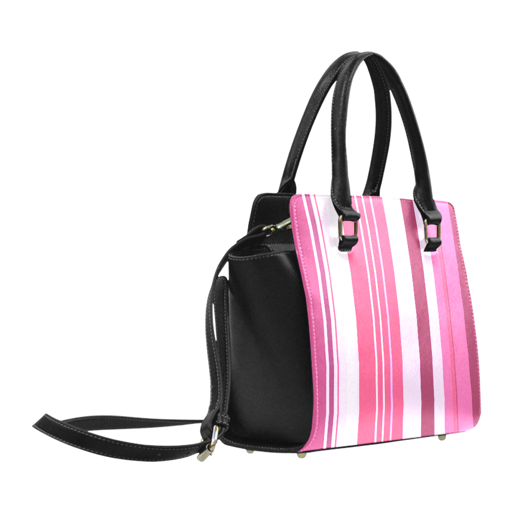 Pink Stripes Classic Shoulder Handbag (Model 1653)