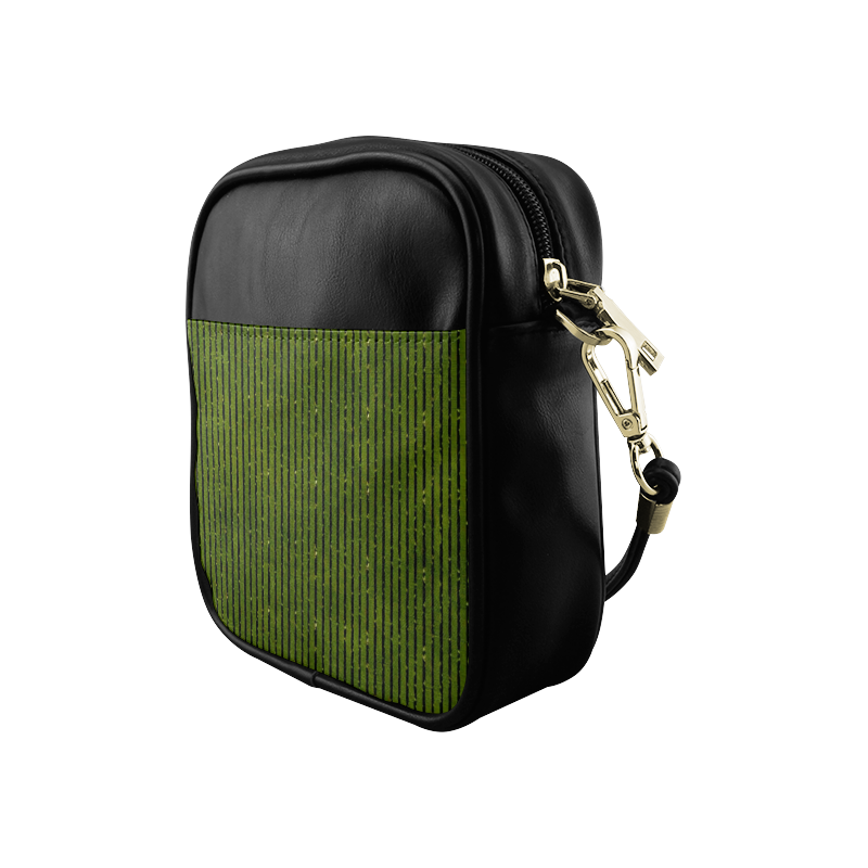 Green Glitter Stripe Sling Bag (Model 1627)
