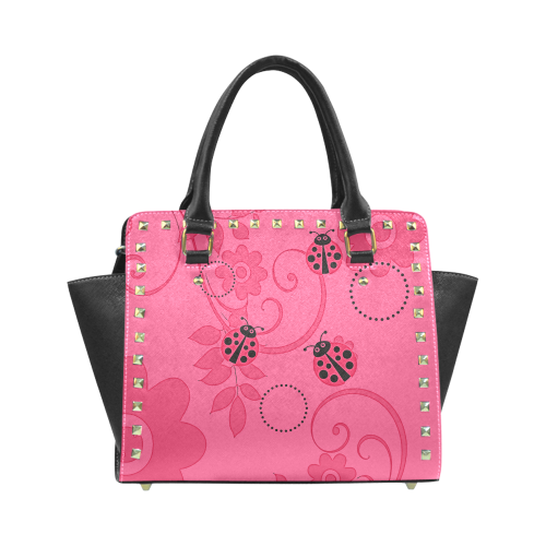 ladybug pink Rivet Shoulder Handbag (Model 1645) | ID: D230251