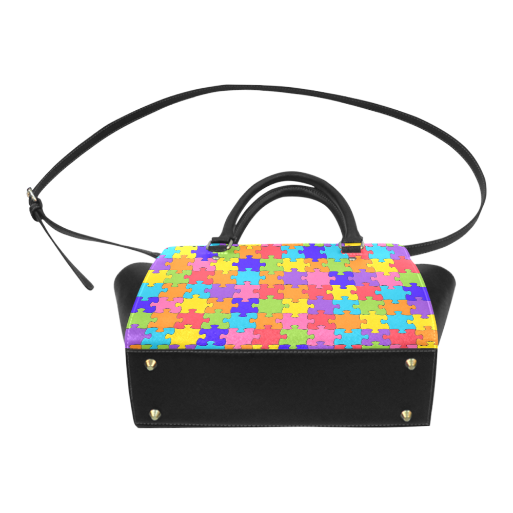 Multicolored Jigsaw Puzzle Classic Shoulder Handbag (Model 1653)