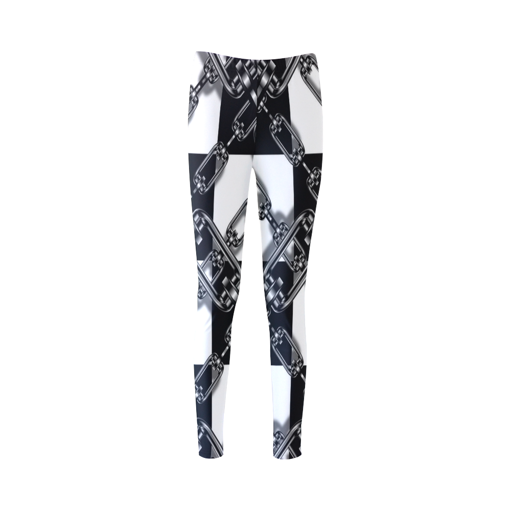 Checkered Chains Cassandra Women's Leggings (Model L01)