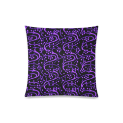 Vintage Swirl Floral Purple Black Custom Zippered Pillow Case 20"x20"(Twin Sides)