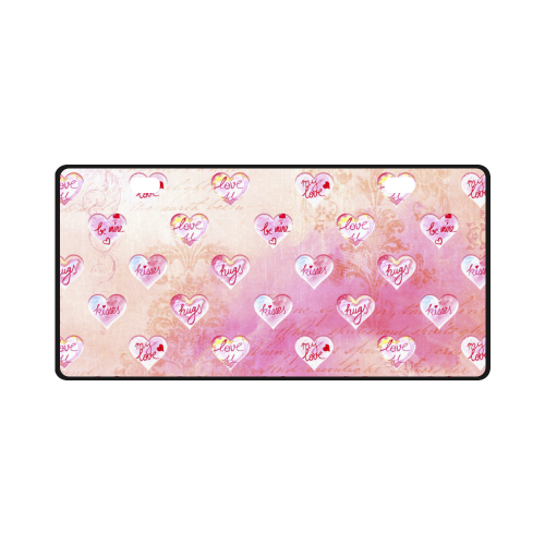 Vintage Pink Hearts with Love Words License Plate