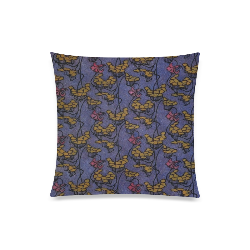 Art Nouveau Floral Custom Zippered Pillow Case 20"x20"(Twin Sides)