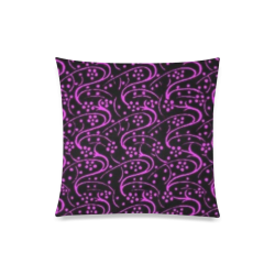 Vintage Floral Purple Amethyst Black Custom Zippered Pillow Case 20"x20"(Twin Sides)