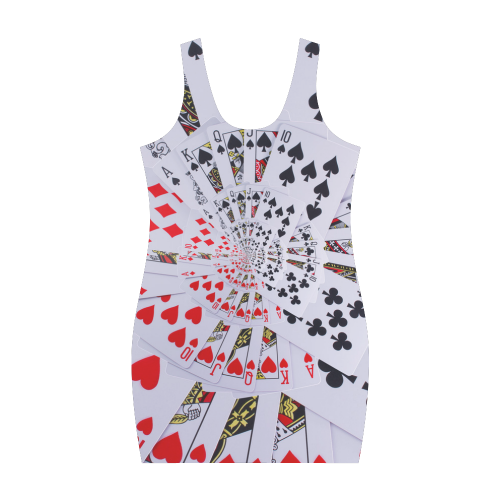 Casino Poker Royal Flush Spiral Droste Medea Vest Dress (Model D06)