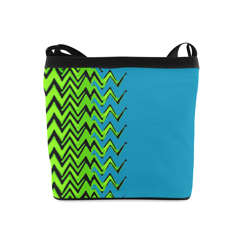Green and Blue Abstract Crossbody Bags (Model 1613)