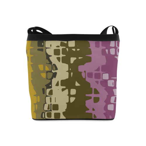 Chocolate and raspberry Abstract Crossbody Bags (Model 1613)