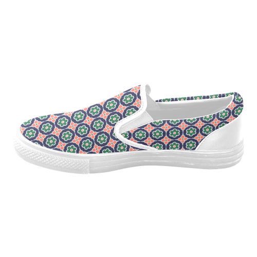 Iberian Mosaic Women's Unusual Slip-on Canvas Shoes (Model 019)