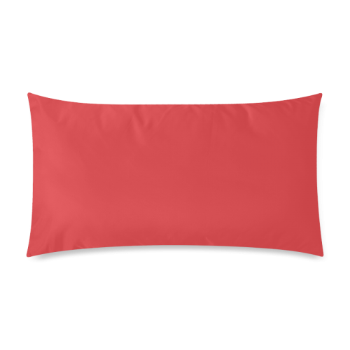 Poppy Red Color Accent Rectangle Pillow Case 20"x36"(Twin Sides)