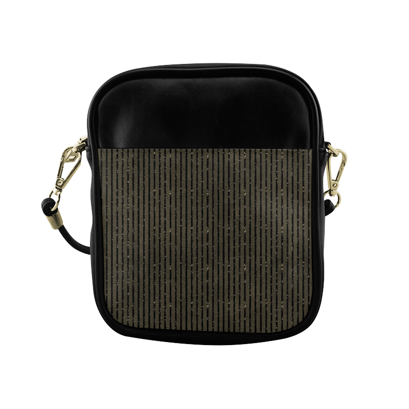 Sepia Glitter Stripe Sling Bag (Model 1627)