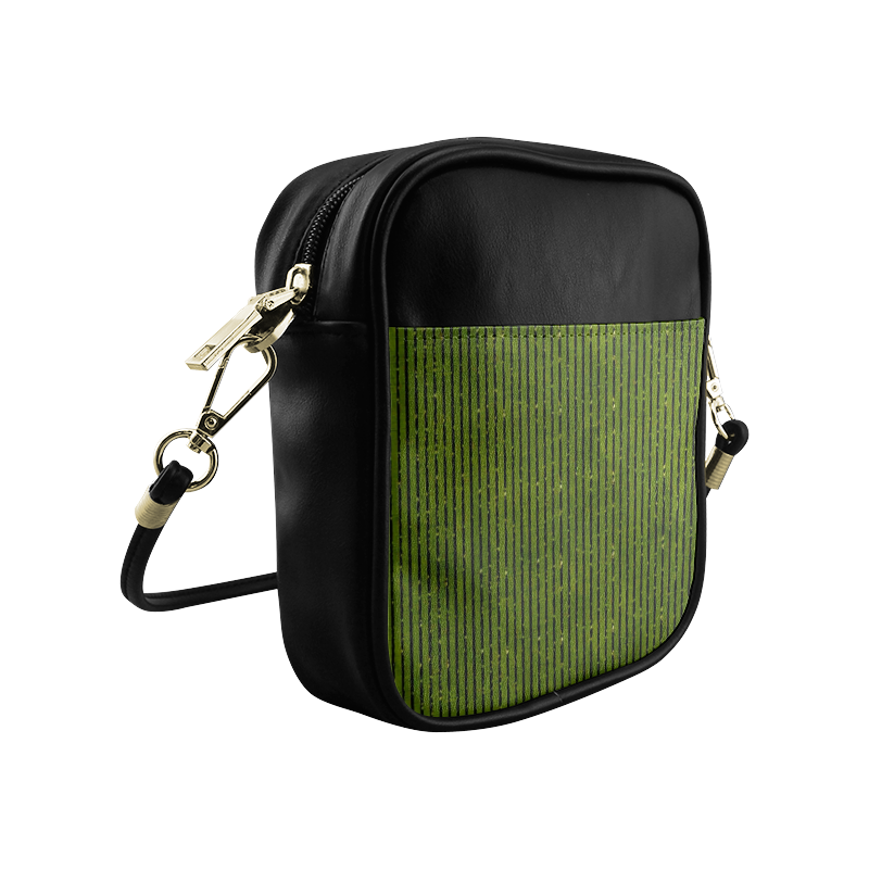 Green Glitter Stripe Sling Bag (Model 1627)