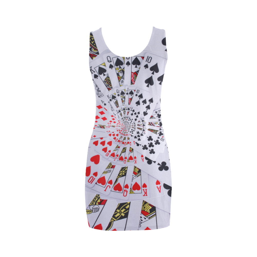 Casino Poker Royal Flush Spiral Droste Medea Vest Dress (Model D06)