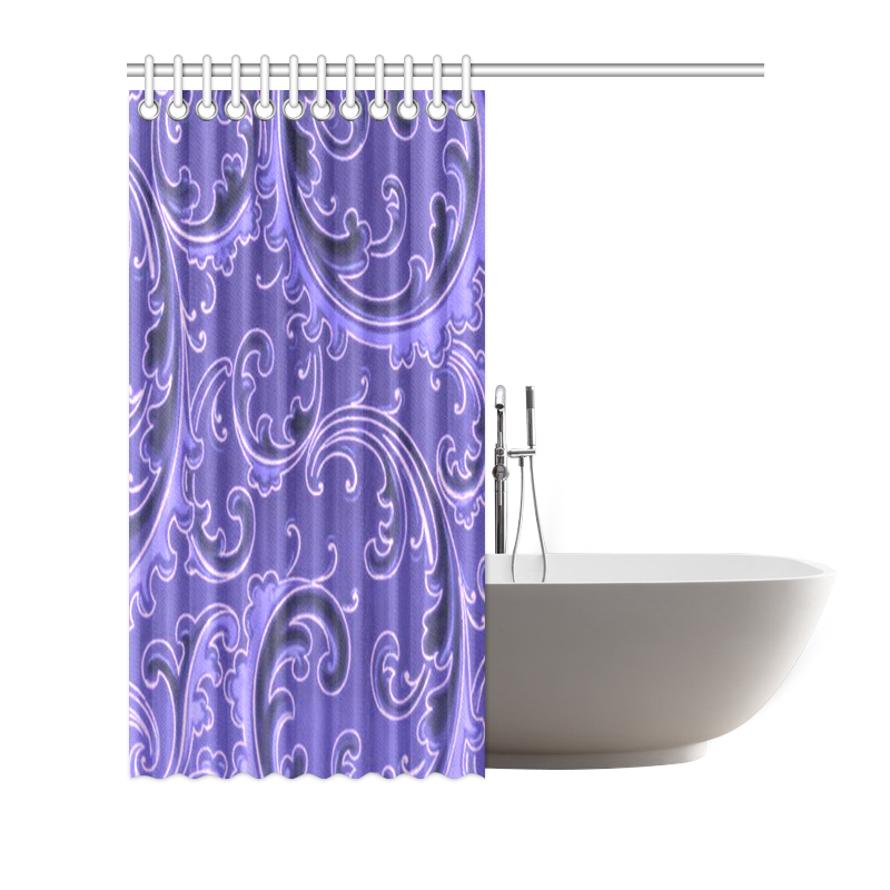Vintage Swirls Curlicue Lavender Purple Shower Curtain 72"x72"