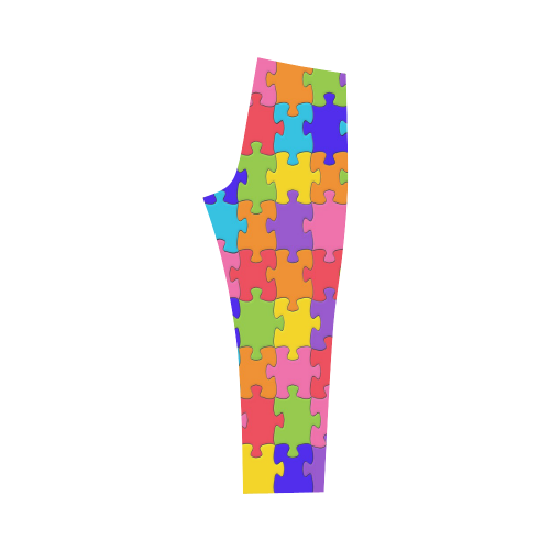 Multicolored Jigsaw Puzzle Capri Legging (Model L02)
