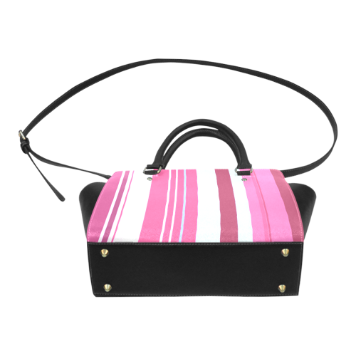 Pink Stripes Classic Shoulder Handbag (Model 1653)