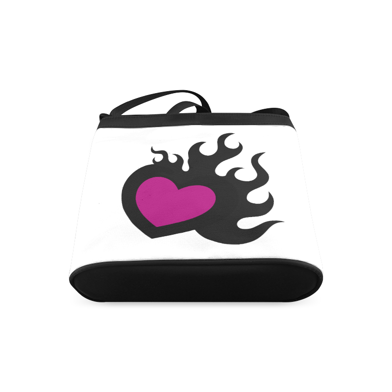 Flaming Pink Heart Crossbody Bags (Model 1613)